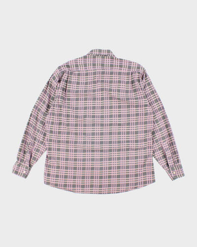 Vintage Burberry Pink Striped Long Sleeve Shirt - L
