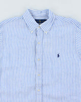 Vintage 2000's Ralph Lauren Ocean Wash Linen Striped Shirt - L