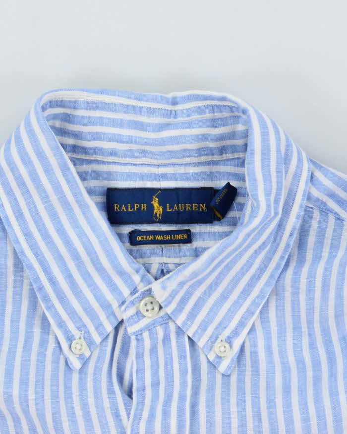Vintage 2000's Ralph Lauren Ocean Wash Linen Striped Shirt - L – Rokit
