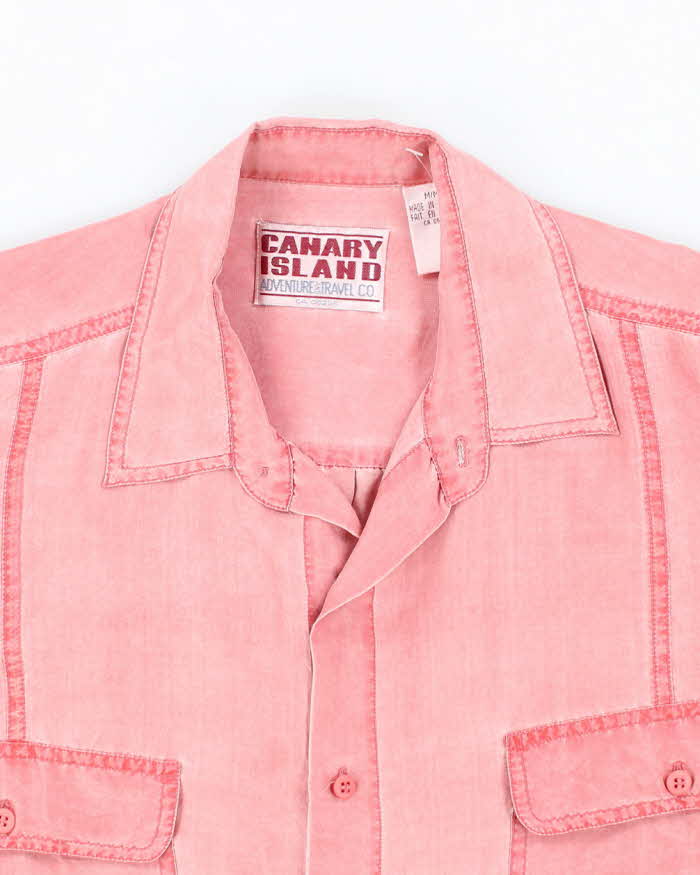 Vintage 90's Canary Island Silk Oversized Shirt - M