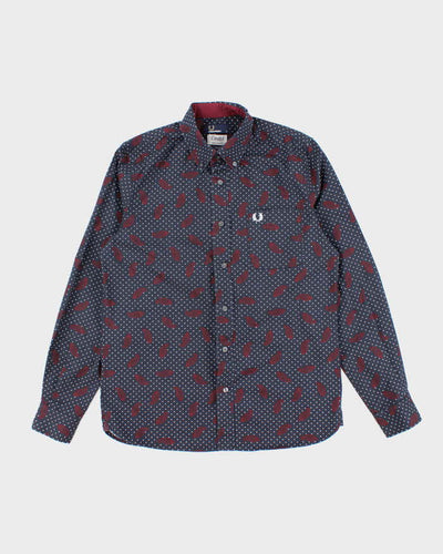 Vintage Fred Perry Patterned Long Sleeve Shirt - M