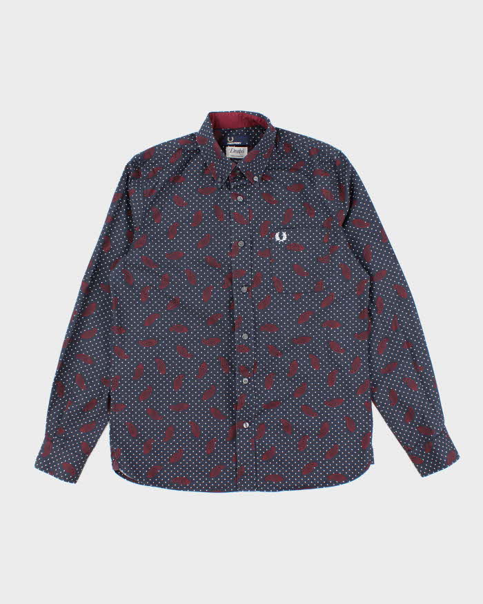 Vintage Fred Perry Patterned Long Sleeve Shirt - M