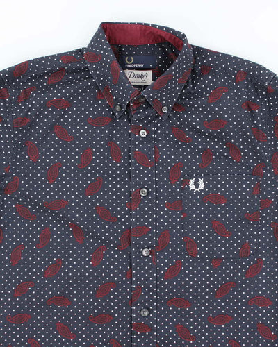 Vintage Fred Perry Patterned Long Sleeve Shirt - M