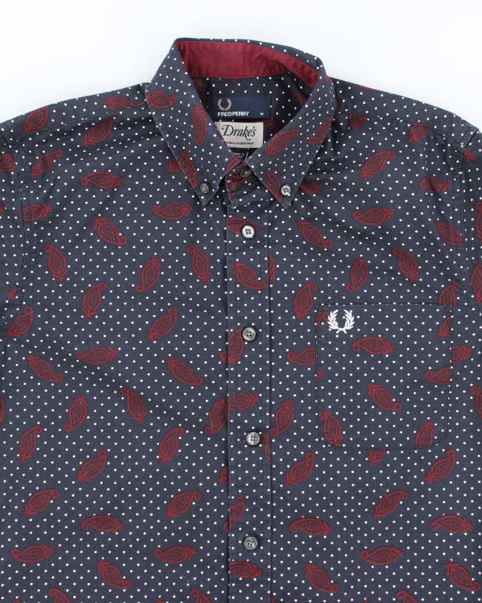 Vintage Fred Perry Patterned Long Sleeve Shirt - M