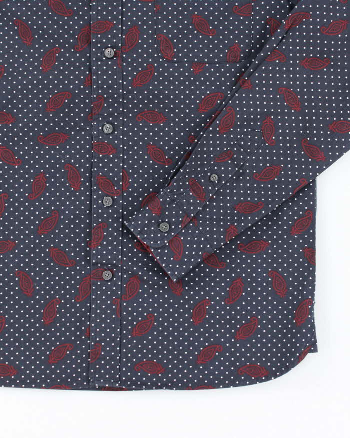 Vintage Fred Perry Patterned Long Sleeve Shirt - M