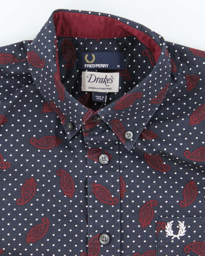 Vintage Fred Perry Patterned Long Sleeve Shirt - M