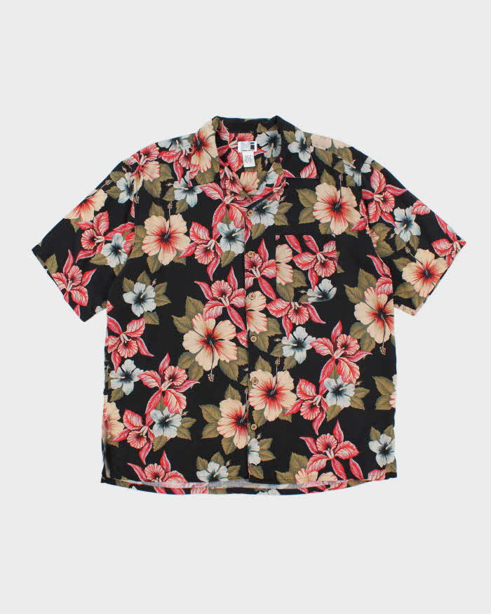 Vintage 90's Modern Image Floral Patterned Silk Hawaiian Shirt - XL