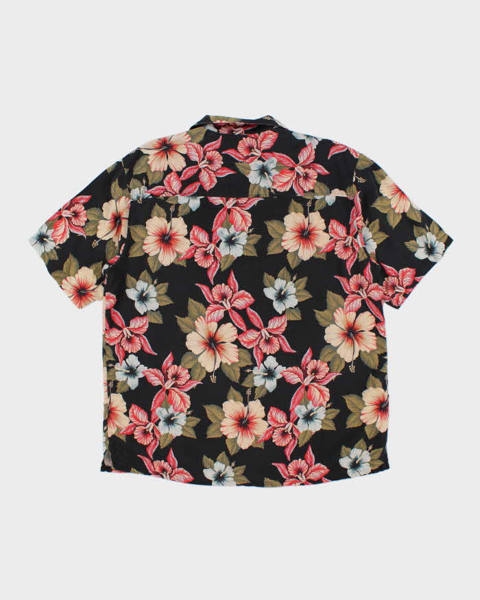 Vintage 90's Modern Image Floral Patterned Silk Hawaiian Shirt - XL