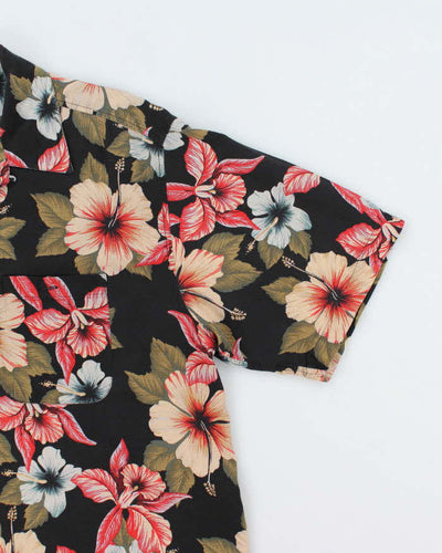 Vintage 90's Modern Image Floral Patterned Silk Hawaiian Shirt - XL