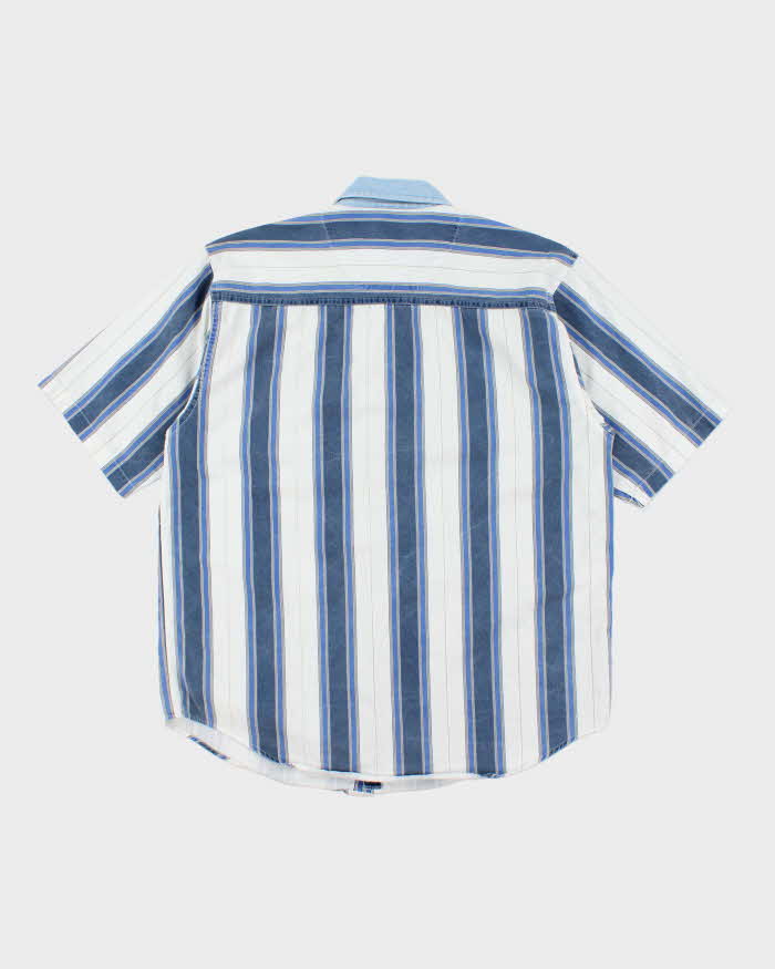 Vintage 90's Disney Embroidered Striped Short Sleeve Shirt - M