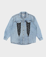 Vintage John Baner Lace-up Denim Shirt - XL