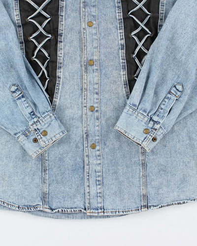 Vintage John Baner Lace-up Denim Shirt - XL
