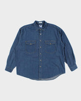 Vintage Todays News Lightweight Oversized Denim Shirt - XL