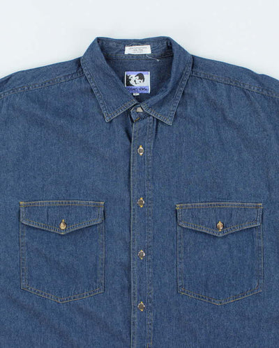 Vintage Todays News Lightweight Oversized Denim Shirt - XL