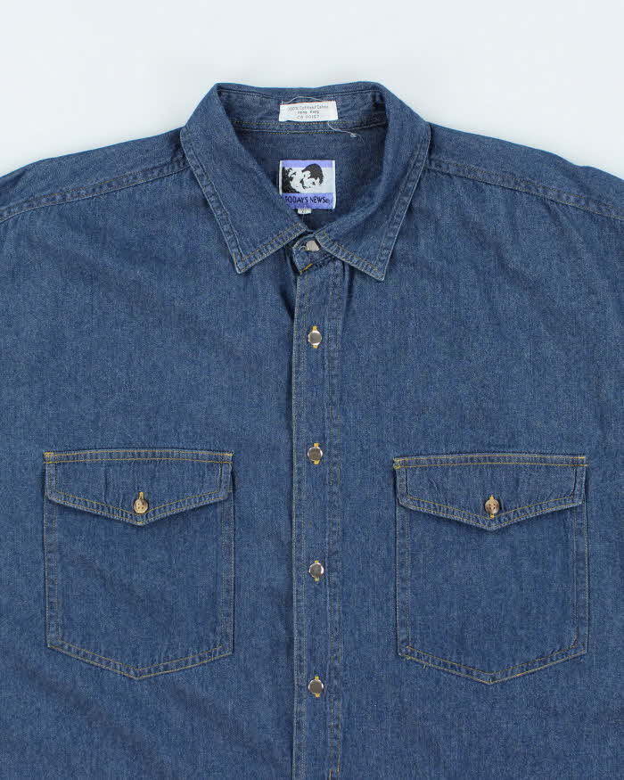 Vintage Todays News Lightweight Oversized Denim Shirt - XL