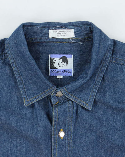 Vintage Todays News Lightweight Oversized Denim Shirt - XL