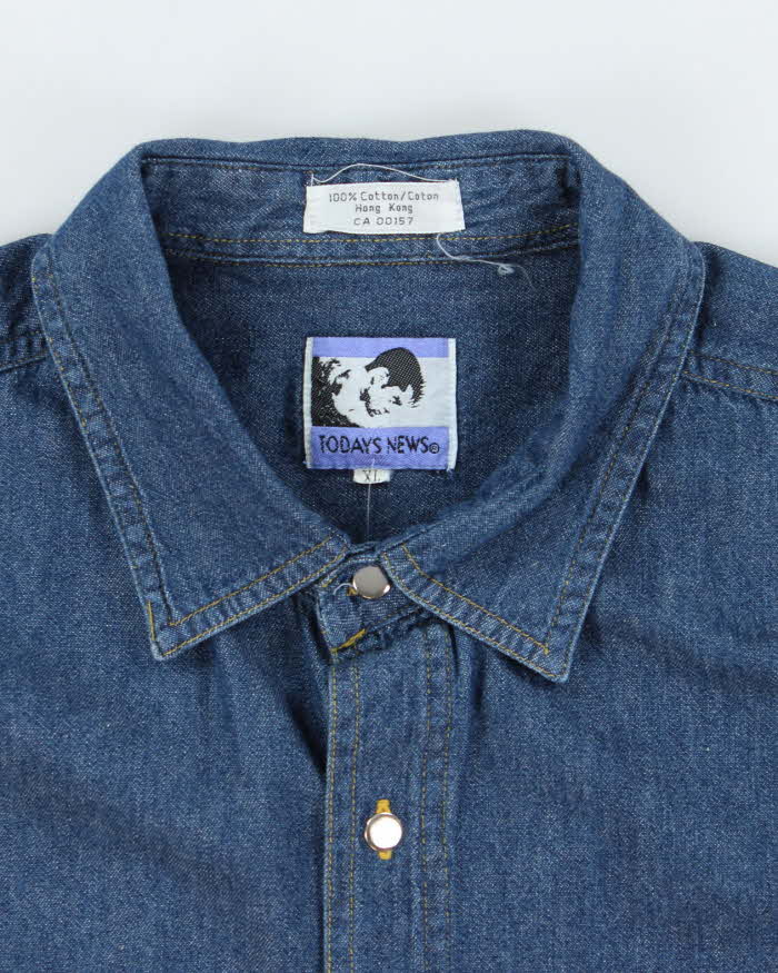 Vintage Todays News Lightweight Oversized Denim Shirt - XL