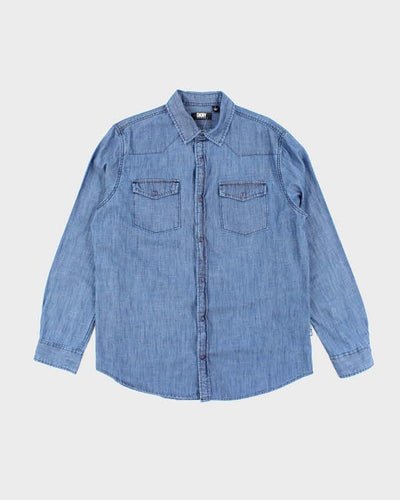 Vintage 00s DKNY Lightweight Denim Shirt - L