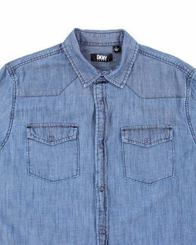 Vintage 00s DKNY Lightweight Denim Shirt - L