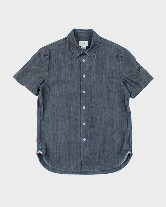 Vintage 00s Armani Exchange Short Sleeve Denim Shirt - M