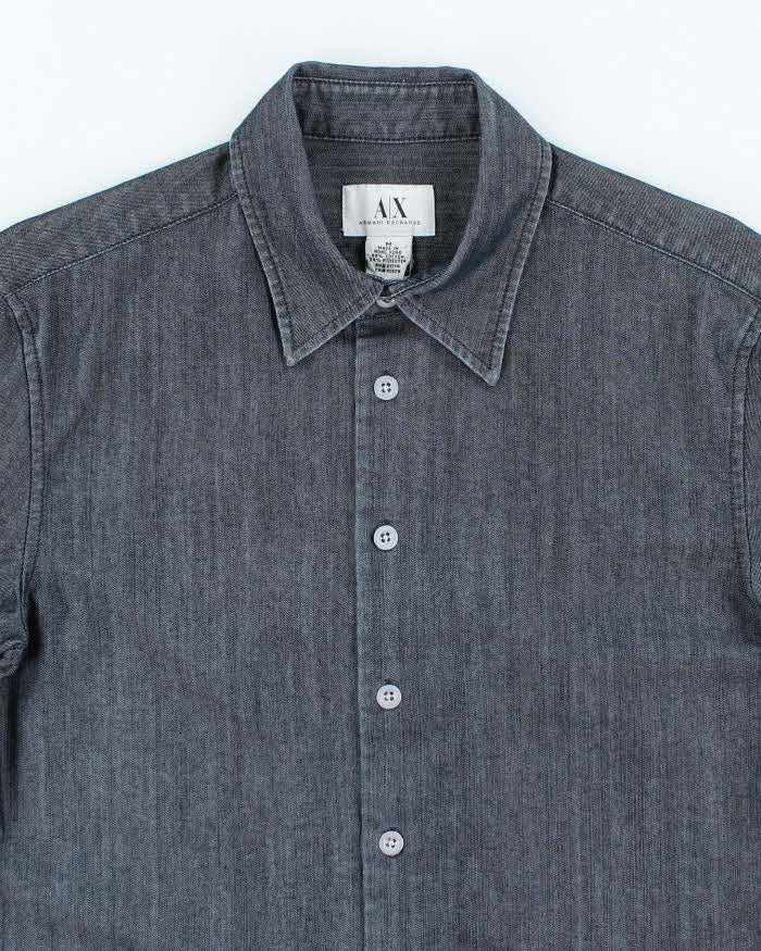 Vintage 00s Armani Exchange Short Sleeve Denim Shirt - M