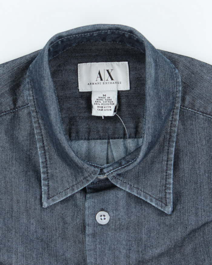 Vintage 00s Armani Exchange Short Sleeve Denim Shirt - M