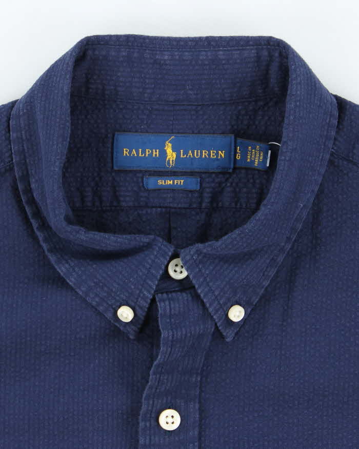Vintage Ralph Lauren Seersucker Short Sleeve Shirt - L