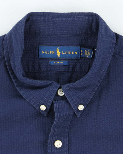 Vintage Ralph Lauren Seersucker Short Sleeve Shirt - L
