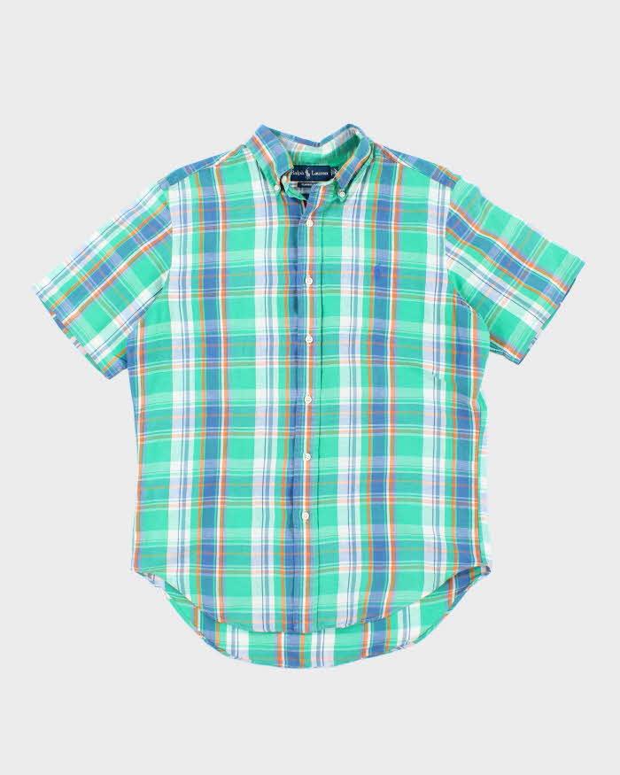 Vintage Ralph Lauren Linen Blend Oversized Check Shirt - M