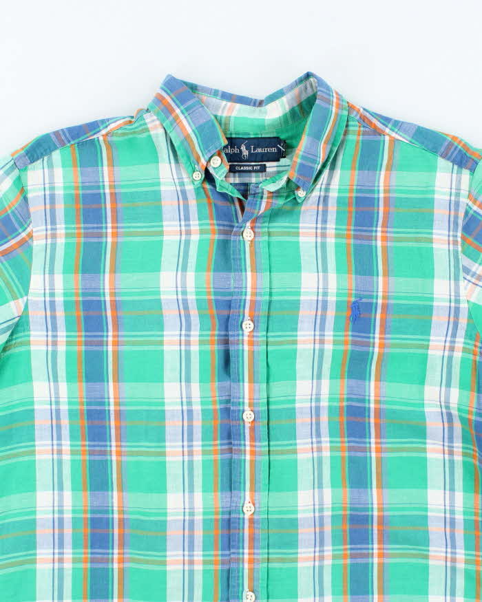 Vintage Ralph Lauren Linen Blend Oversized Check Shirt - M