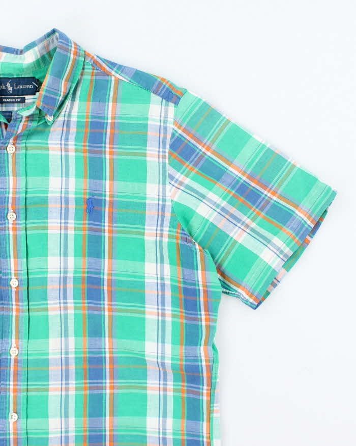Vintage Ralph Lauren Linen Blend Oversized Check Shirt - M