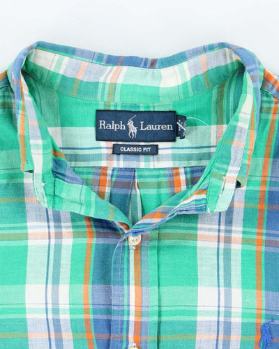 Vintage Ralph Lauren Linen Blend Oversized Check Shirt - M