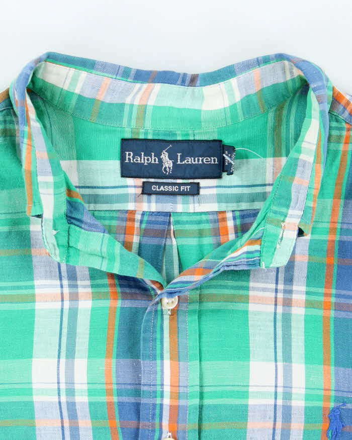 Vintage Ralph Lauren Linen Blend Oversized Check Shirt - M