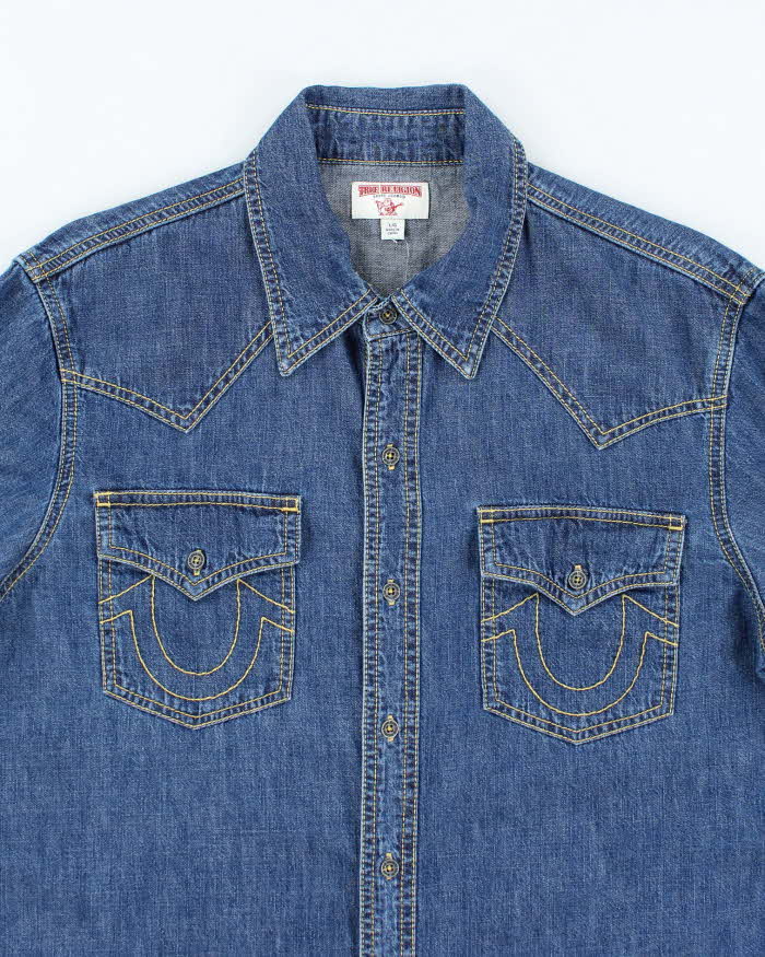 Vintage Y2k 00s True Religion Denim Shirt - L