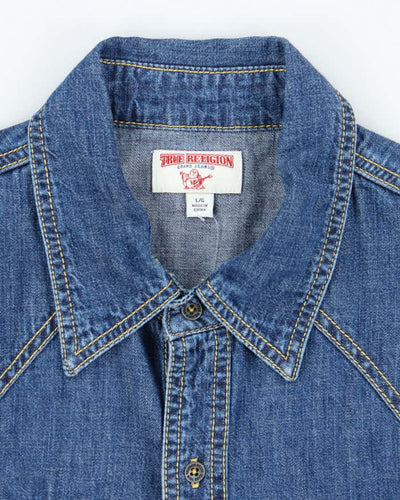 Vintage Y2k 00s True Religion Denim Shirt - L