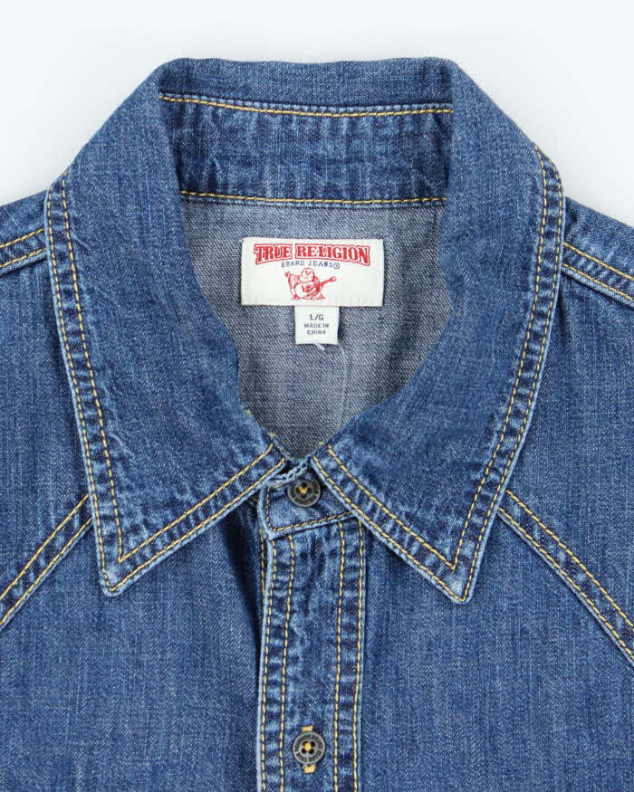Vintage Y2k 00s True Religion Denim Shirt - L