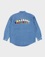 Vintage 90s Peanuts Denim Shirt - L