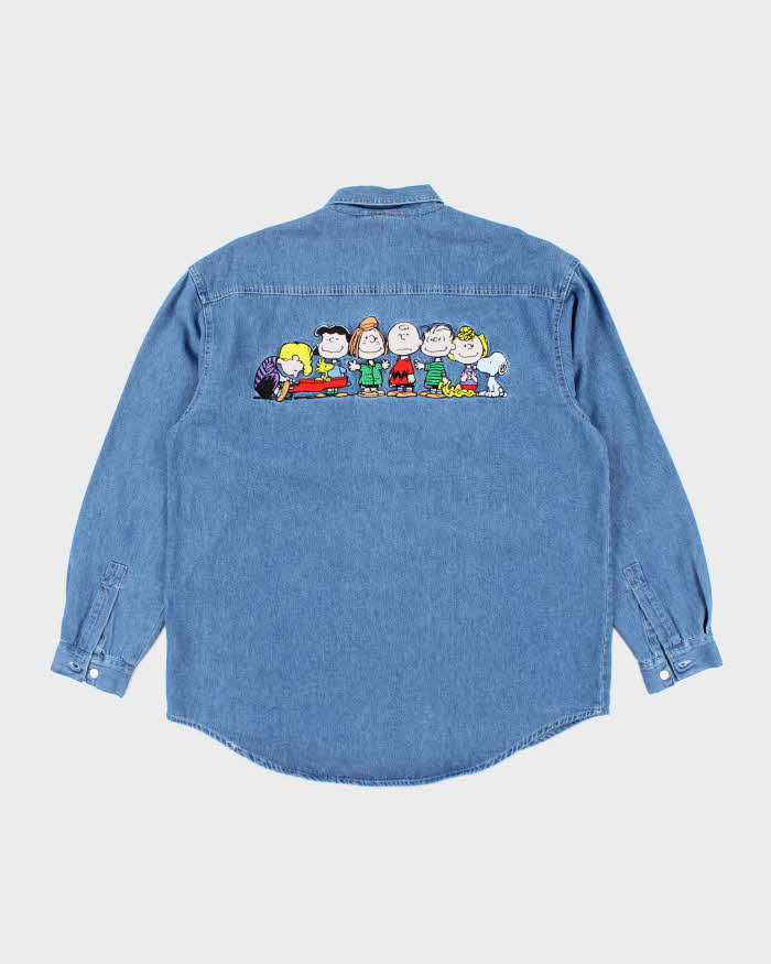 Vintage 90s Peanuts Denim Shirt - L