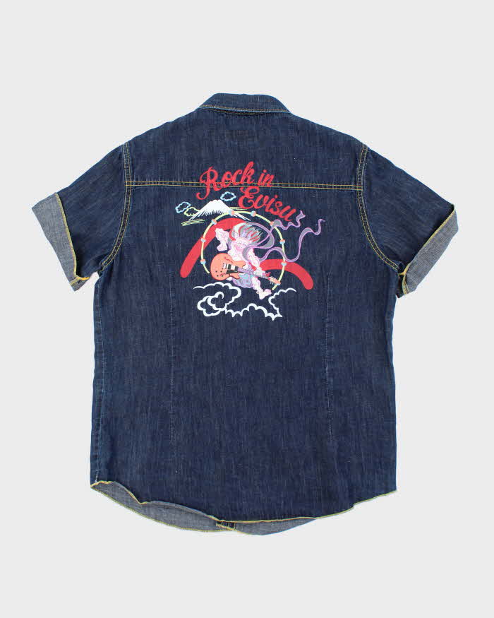 Vintage Evisu Short Sleeve Denim Shirt - L