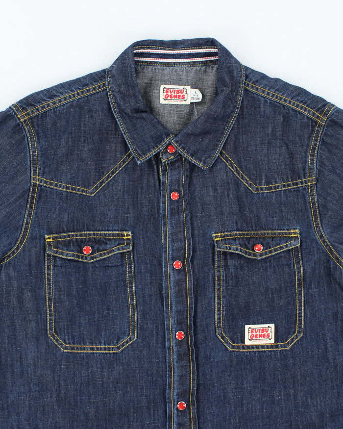 Vintage Evisu Short Sleeve Denim Shirt - L