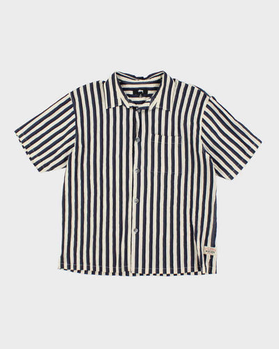 Vintage 00s Stussy Seersucker Stripe Shirt - M