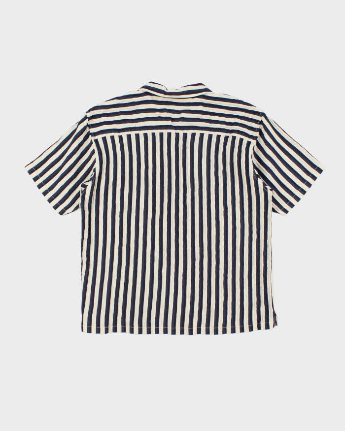 Vintage 00s Stussy Seersucker Stripe Shirt - M