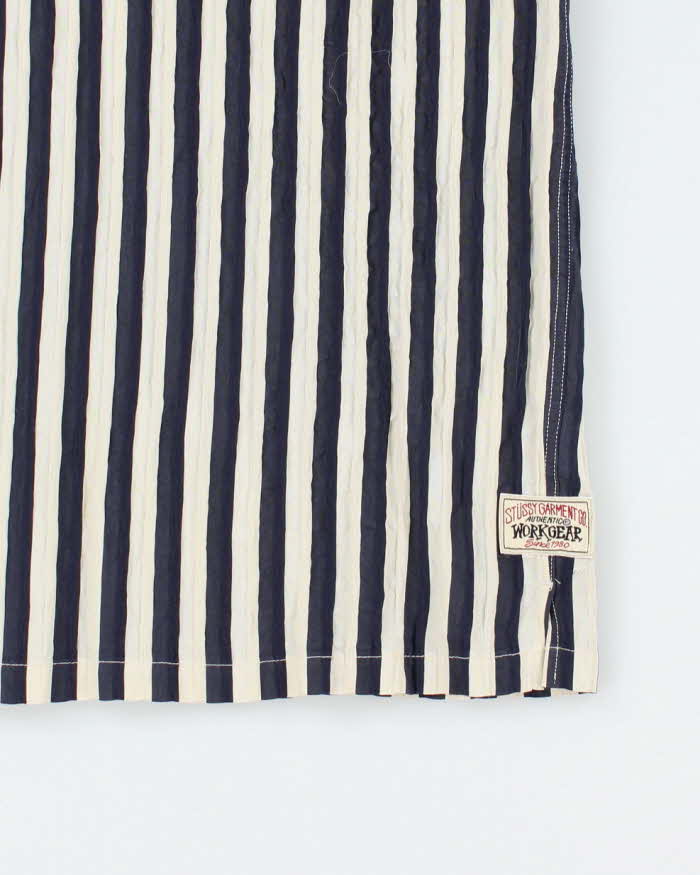 Vintage 00s Stussy Seersucker Stripe Shirt - M