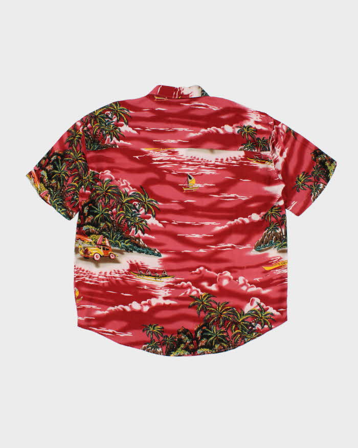 Vintage 90's Surf Designs Beach Graphic Print Hawaiian Shirt - L