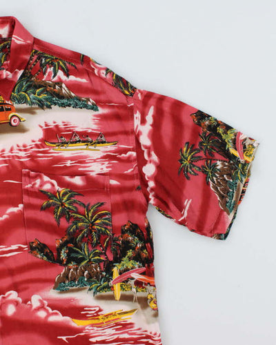 Vintage 90's Surf Designs Beach Graphic Print Hawaiian Shirt - L