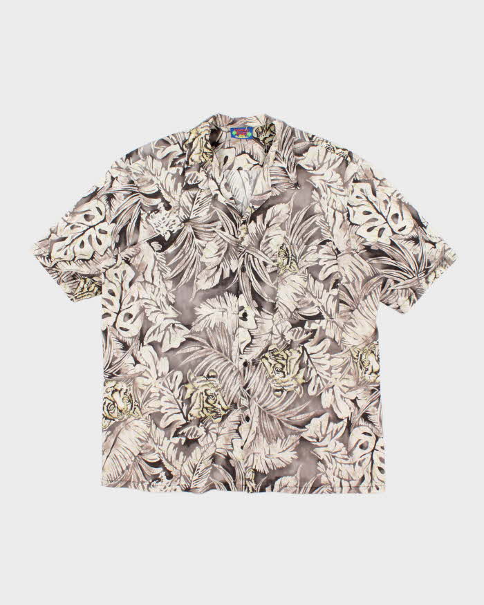 Vintage Hawaii Blues Floral Print Hawaiian Shirt - XL