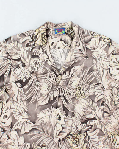 Vintage Hawaii Blues Floral Print Hawaiian Shirt - XL