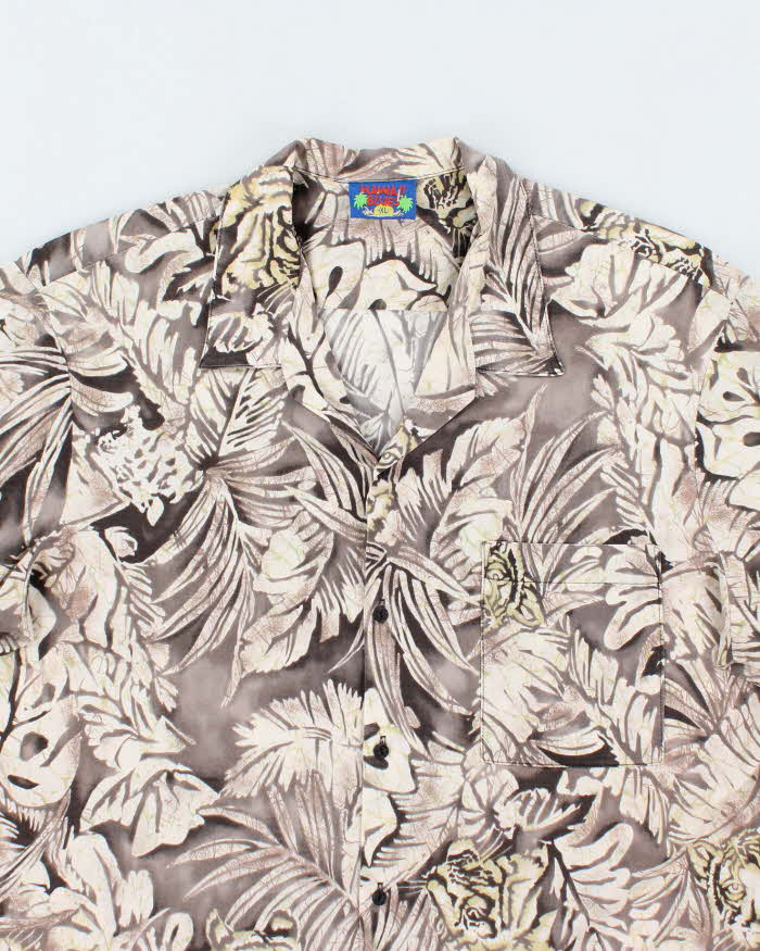 Vintage Hawaii Blues Floral Print Hawaiian Shirt - XL