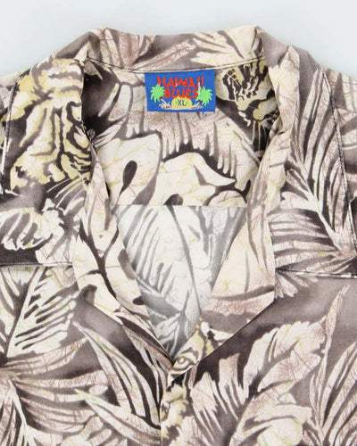Vintage Hawaii Blues Floral Print Hawaiian Shirt - XL