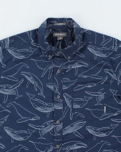 Vintage 2000's Eddie Bauer Whale Print Short Sleeve Shirt - M